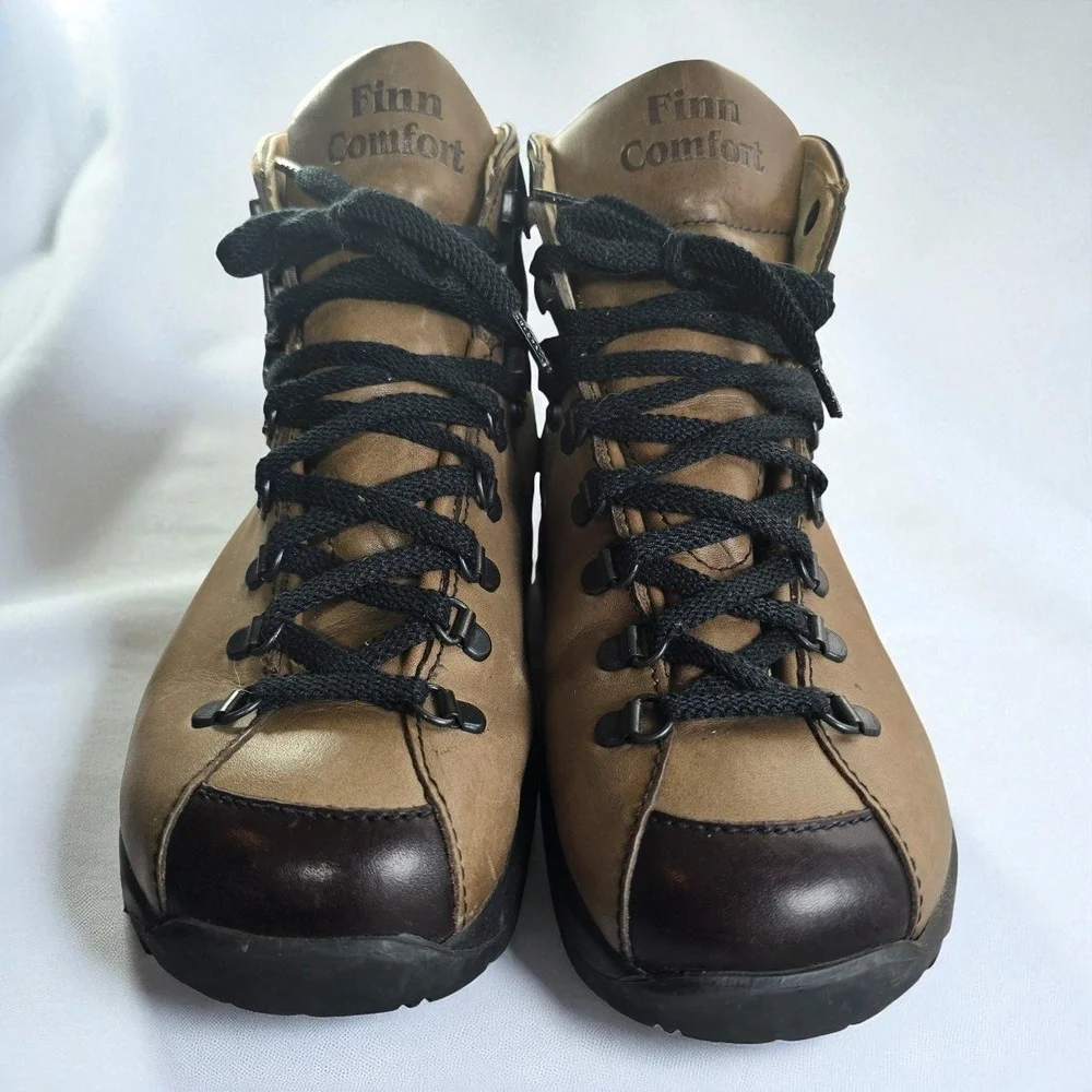 Finn‎ Comfort Germany Leather Hiking Boots Brown Mens Size UK 7.5W (US 8W)